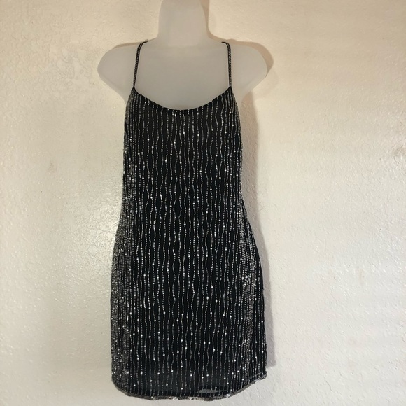Guess Black and Silver Mini Dress - Picture 1 of 6